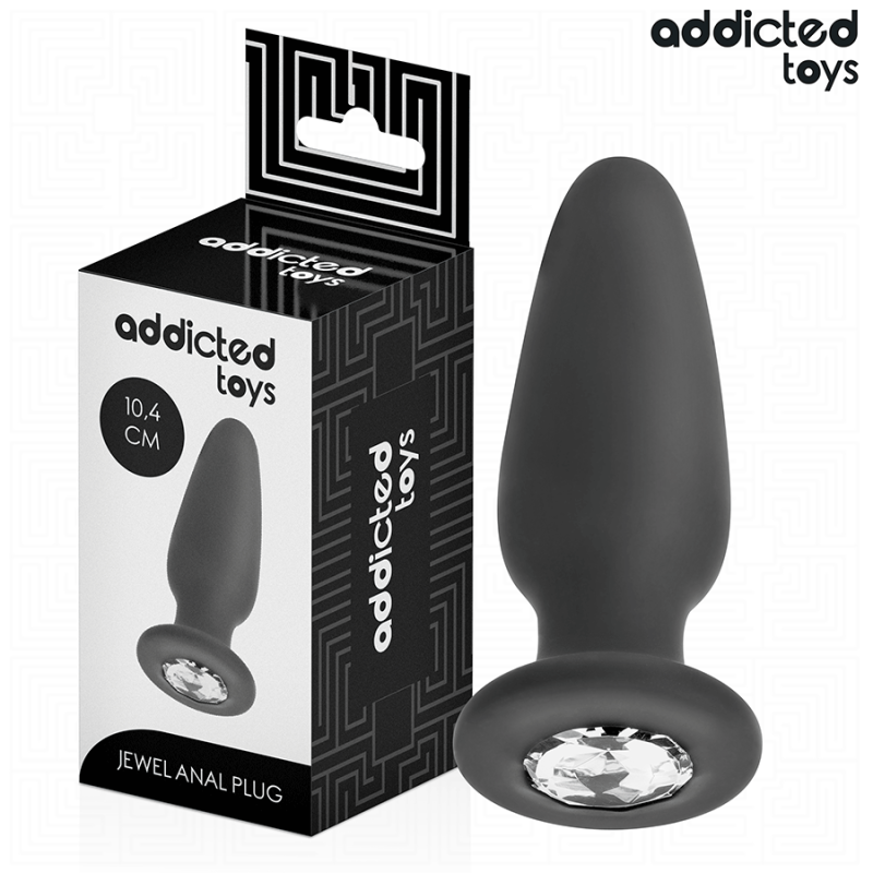Addicted toys - plug anal con joya silicona talla m 10,4 cm