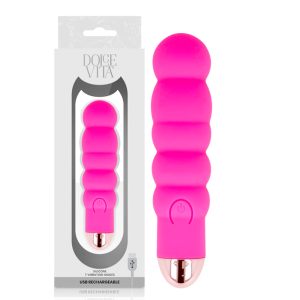 Dolce vita - vibrador recargable six rosa 7 velocidades