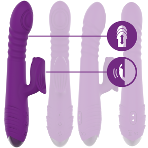 Intense - iggy vibrador multifunciÓn recargable up & down con estimulador de clitoris morado