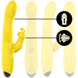 Intense - toky vibrador multifunciÓn recargable up & down con estimulador de clitoris amarillo