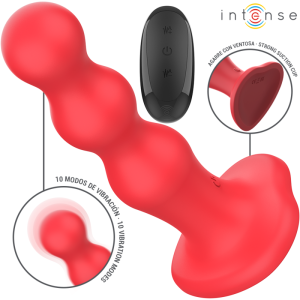 Intense - cody vibrador con ventosa rojo control remoto
