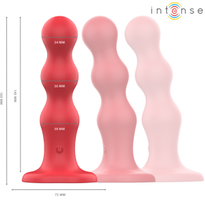 Intense - cody vibrador con ventosa rojo control remoto