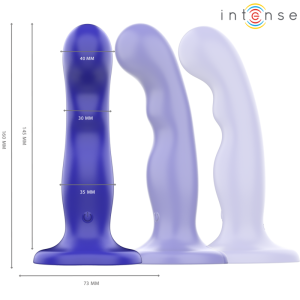 Intense - shorty vibrador con ventosa azul control remoto