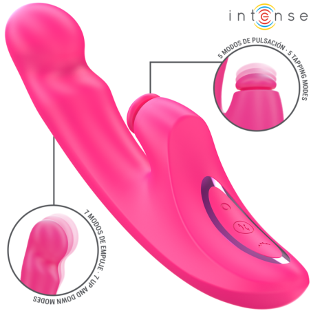 Intense - emi vibrador 13,5 cm multifunciÓn 3 en 1 10 vibraciones rosa