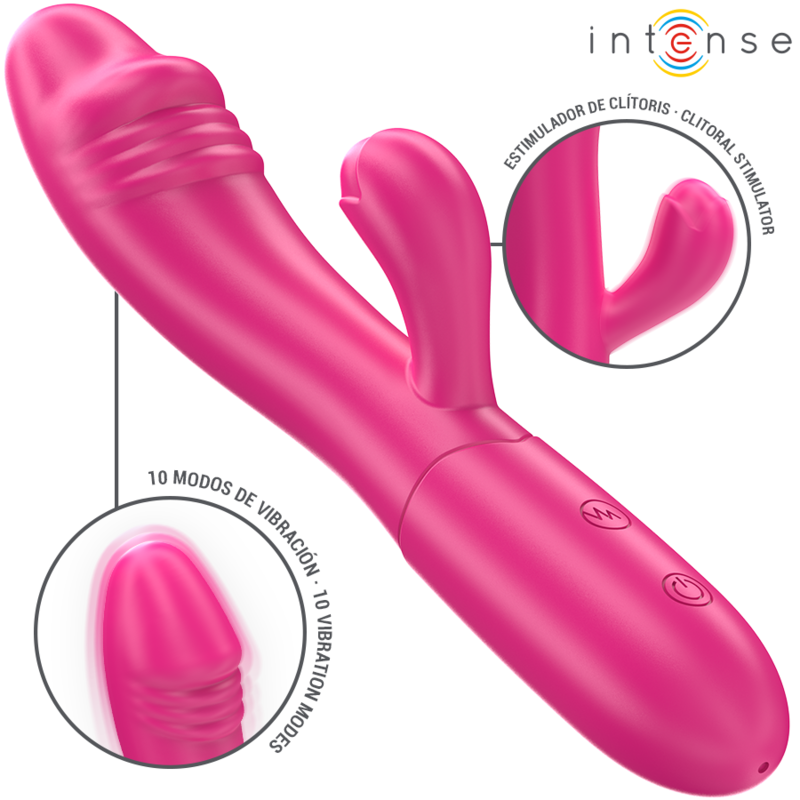 Intense - ivy vibrador flexible 10 vibraciones con lengua estimuladora rosa