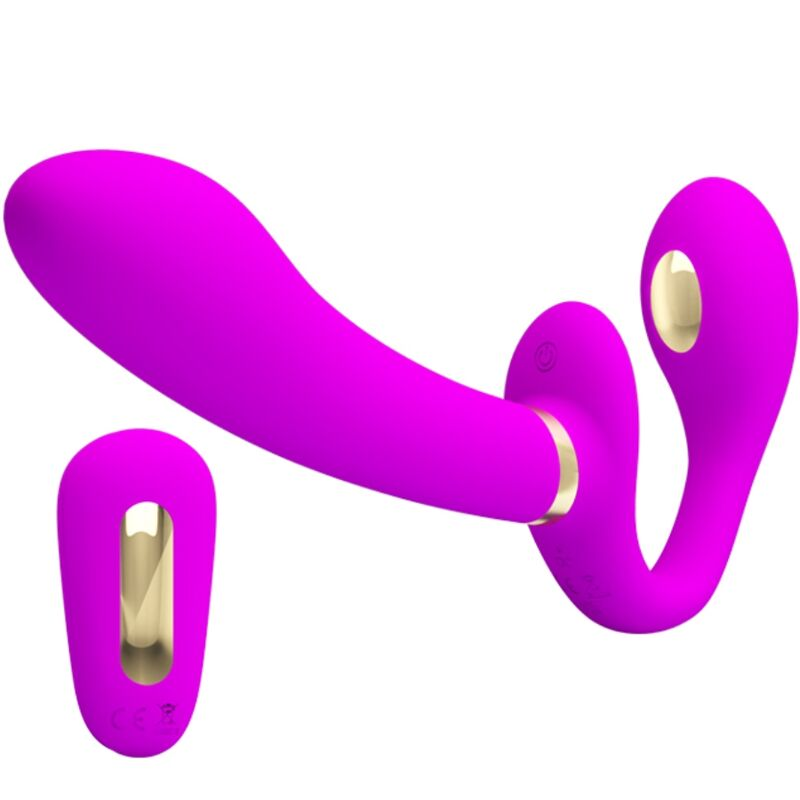 Pretty love - thunderbird vibrador doble strap-on control remoto morado