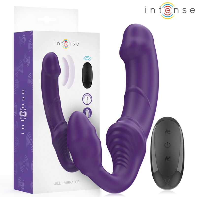 Intense - jill vibrador doble 20 cm violeta control remoto