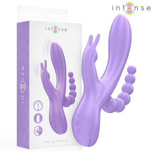 Intense - miko triple vibrador rabbit & estimulador & anal 7 vibraciones morado