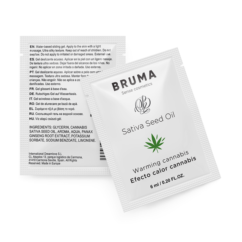 Bruma - 6 ml gel deslizante con aceite de semilla efecto calor sabor cannabis